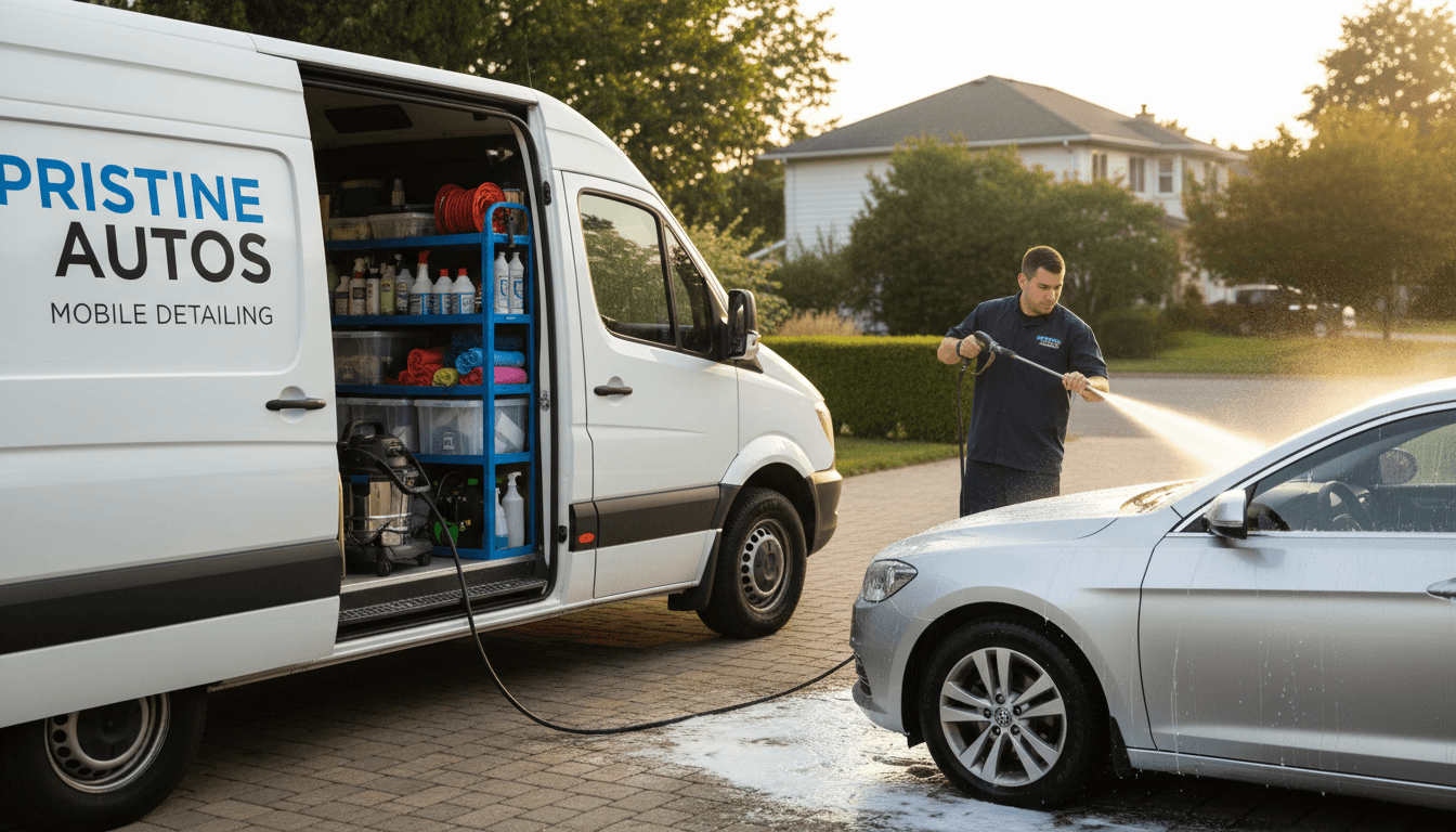 Mobile detailing service at customer location